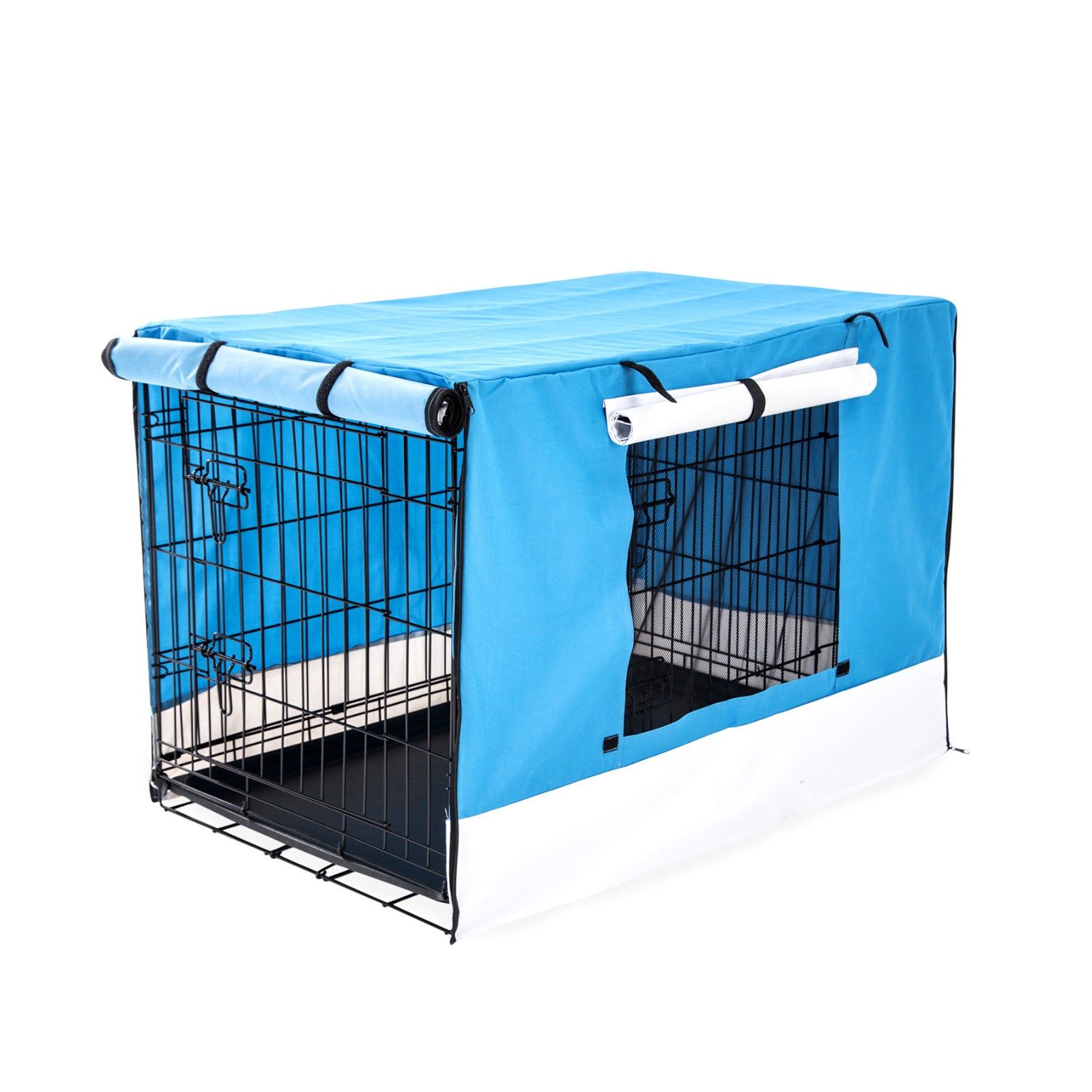 Wire Dog Cage Foldable Crate Kennel with Tray
