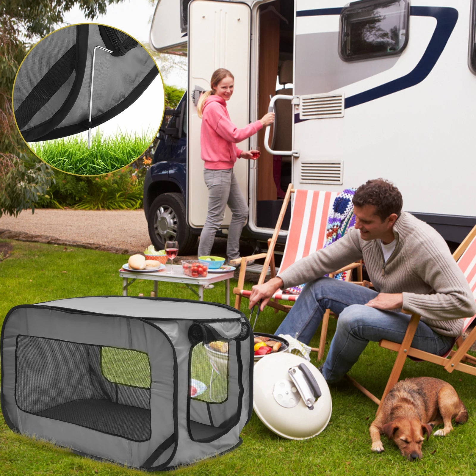 Portable Pop-Up Dog Travel Crate – Foldable Small Pet Seat Kennel for Indoor & Outdoor Use