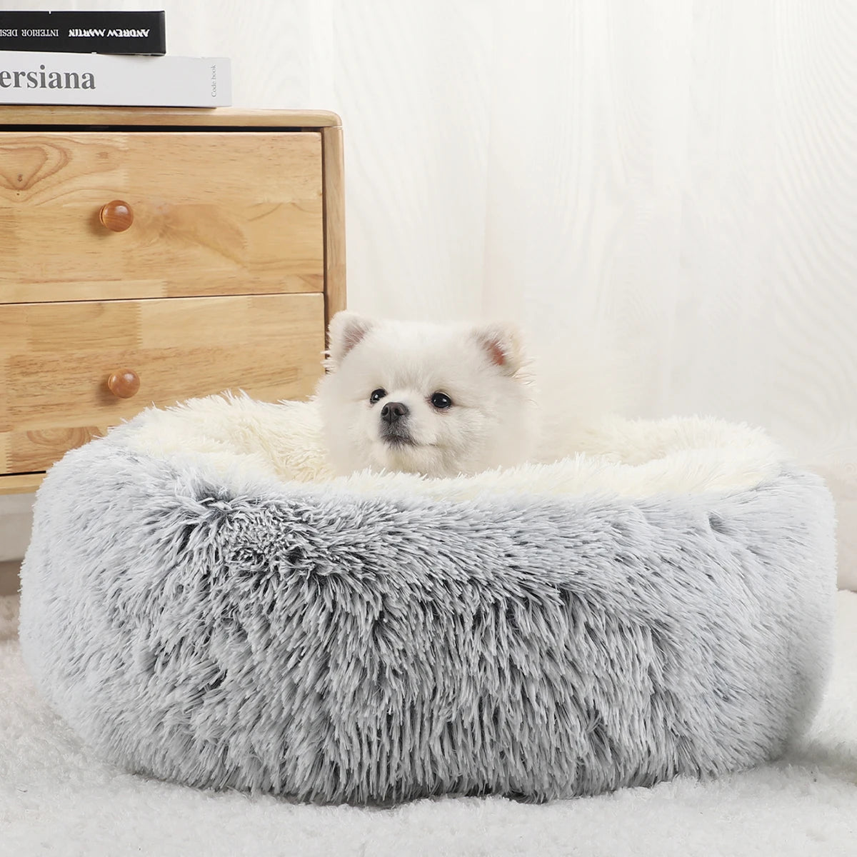 Plush Donut Dog Bed – Round, Soft & Cozy Cushion for Small to Large Dogs