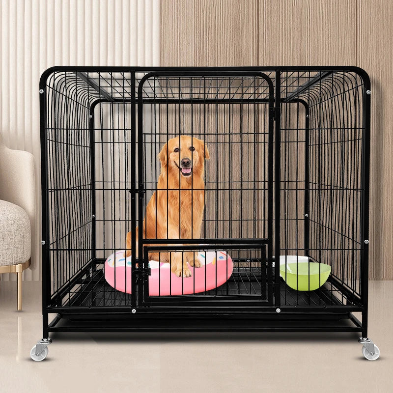 BOOTEELY Heavy-Duty Metal Dog Kennel – Indestructible & Escape-Proof Crate for Large Dogs