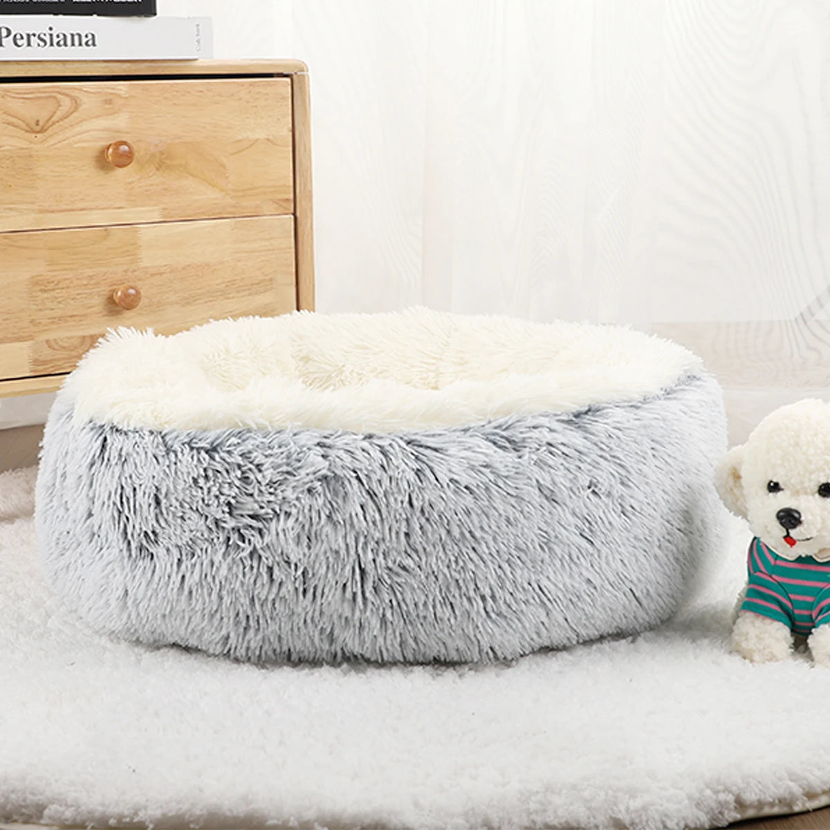 Plush Donut Dog Bed – Round, Soft & Cozy Cushion for Small to Large Dogs