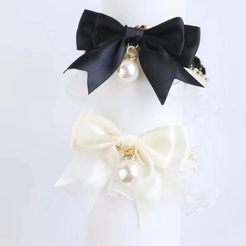 Adjustable Lace Bow Pet Collar for Dogs & Cats