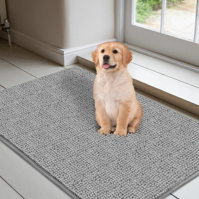 Absorbent Non-Slip Dog Doormat – Quick-Drying Microfiber Mat for Muddy Paws