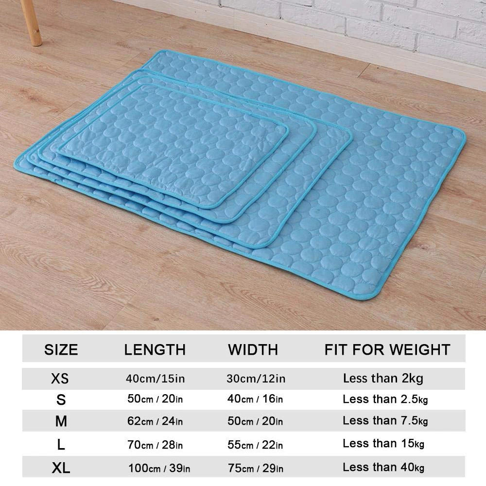 Pet Cooling Mat – Ice Silk Summer Sleeping Pad for Dogs, Moisture-Proof & Breathable (5 Sizes)
