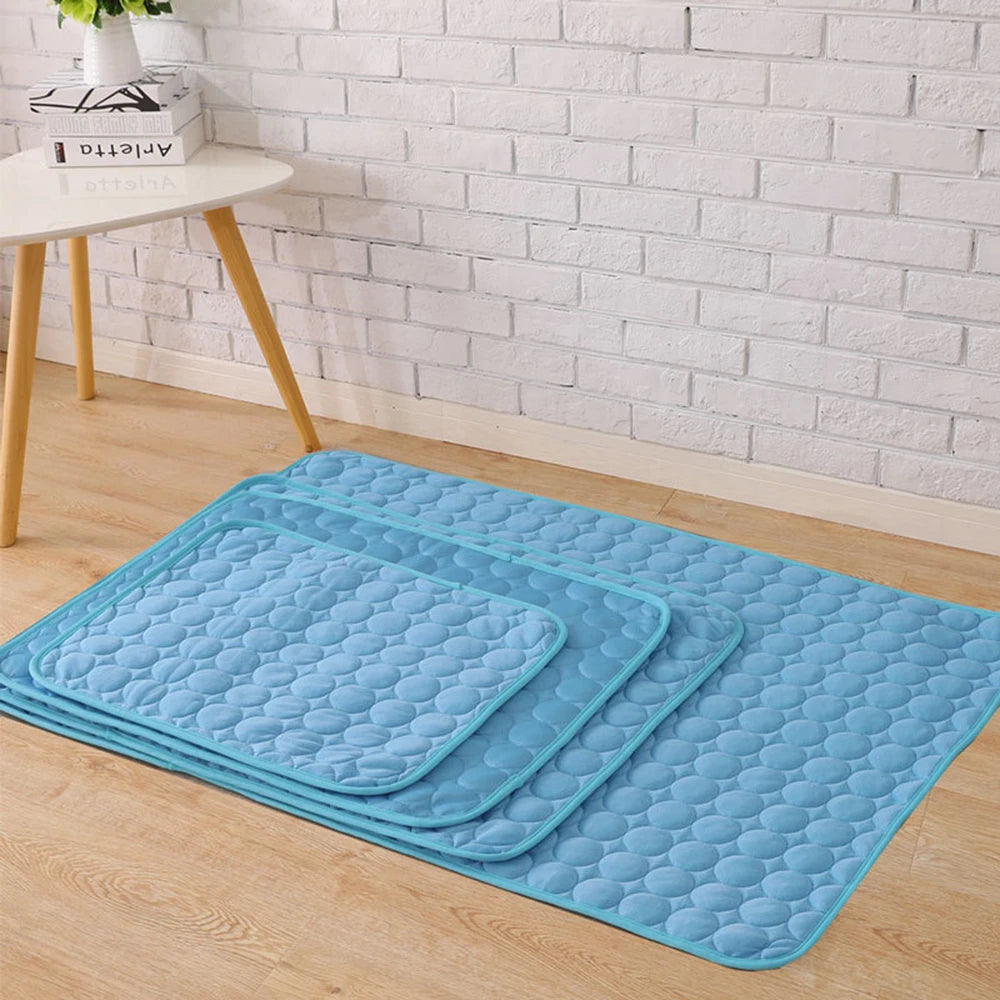 Pet Cooling Mat – Ice Silk Summer Sleeping Pad for Dogs, Moisture-Proof & Breathable (5 Sizes)