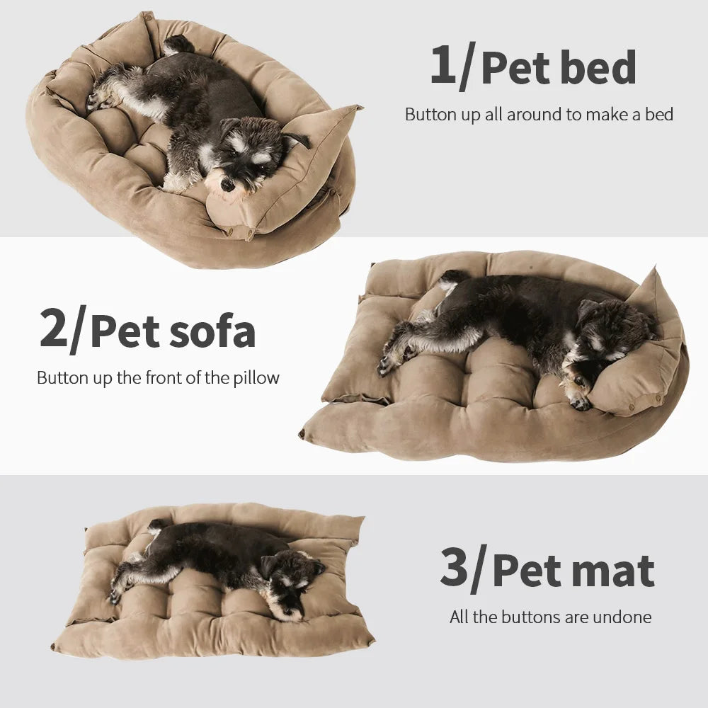 Warm Dog Sofa Bed – Cozy Winter Sleeping House & Cushion for Small to Large Dogs