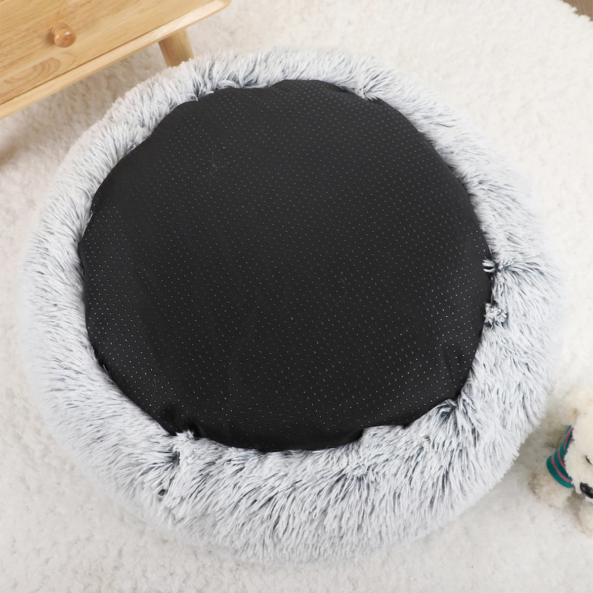 Plush Donut Dog Bed – Round, Soft & Cozy Cushion for Small to Large Dogs