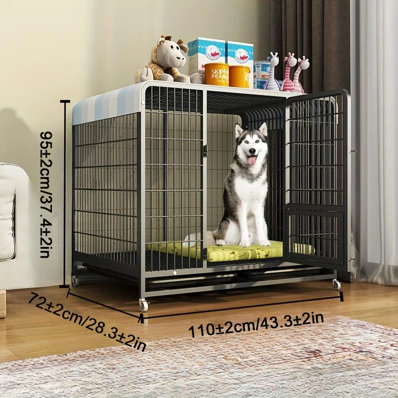 BOOTEELY Heavy-Duty Metal Dog Kennel – Indestructible & Escape-Proof Crate for Large Dogs