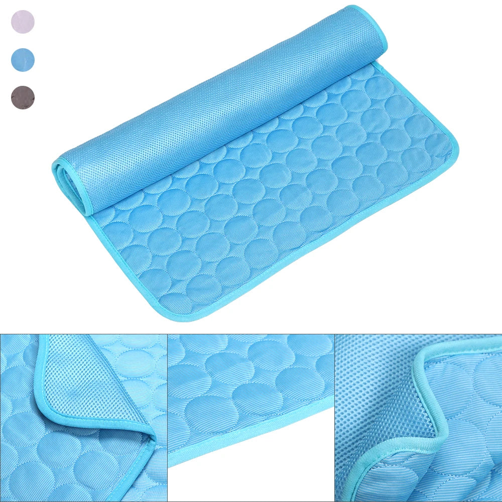 Pet Cooling Mat – Ice Silk Summer Sleeping Pad for Dogs, Moisture-Proof & Breathable (5 Sizes)