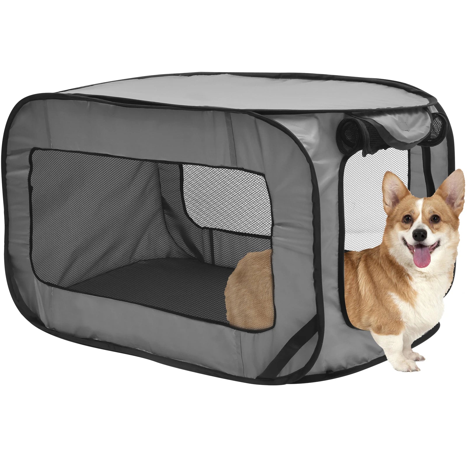 Portable Pop-Up Dog Travel Crate – Foldable Small Pet Seat Kennel for Indoor & Outdoor Use