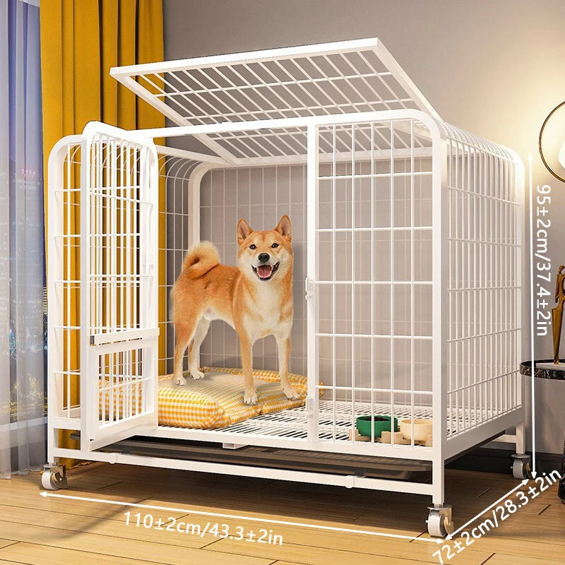 BOOTEELY Heavy-Duty Metal Dog Kennel – Indestructible & Escape-Proof Crate for Large Dogs