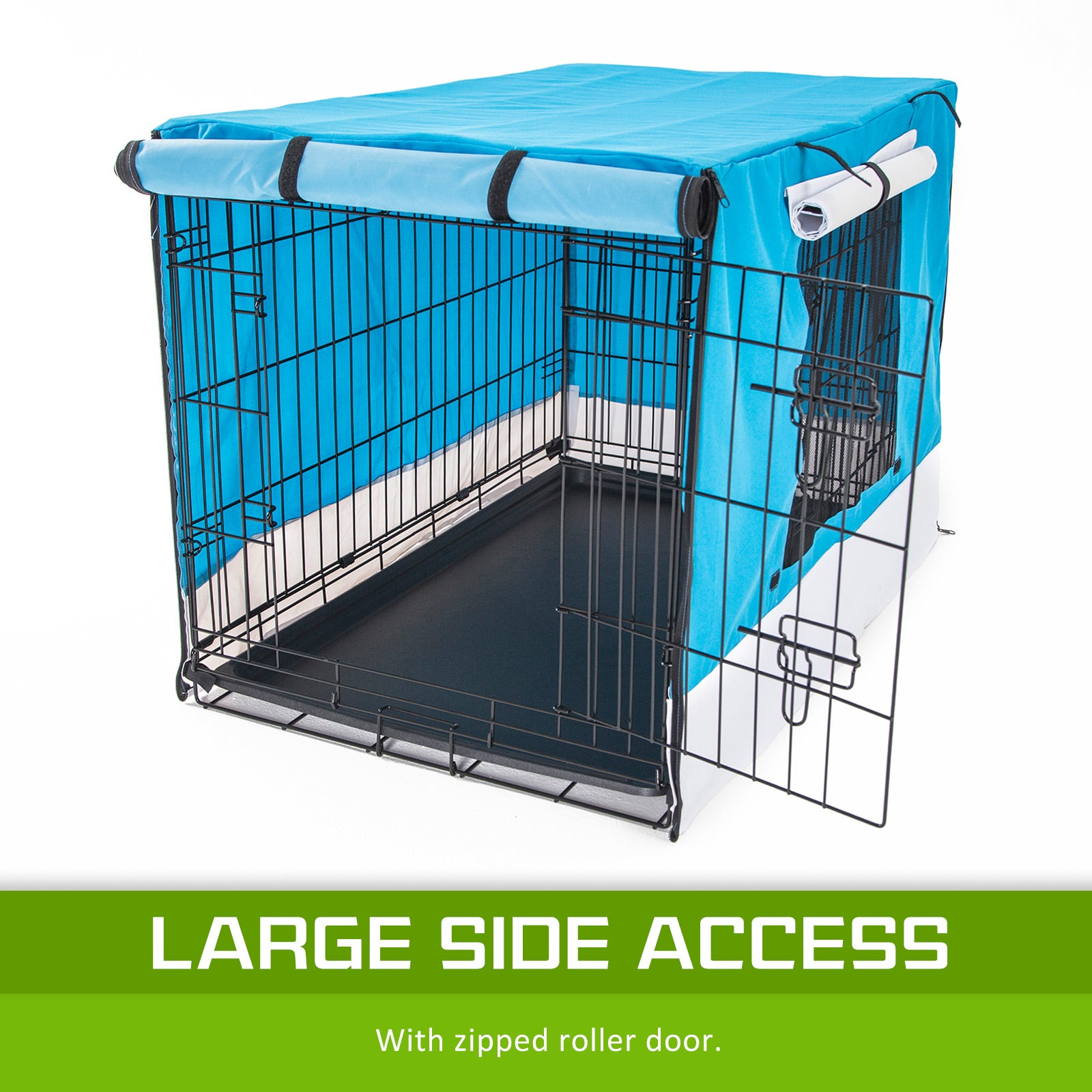 Wire Dog Cage Foldable Crate Kennel with Tray