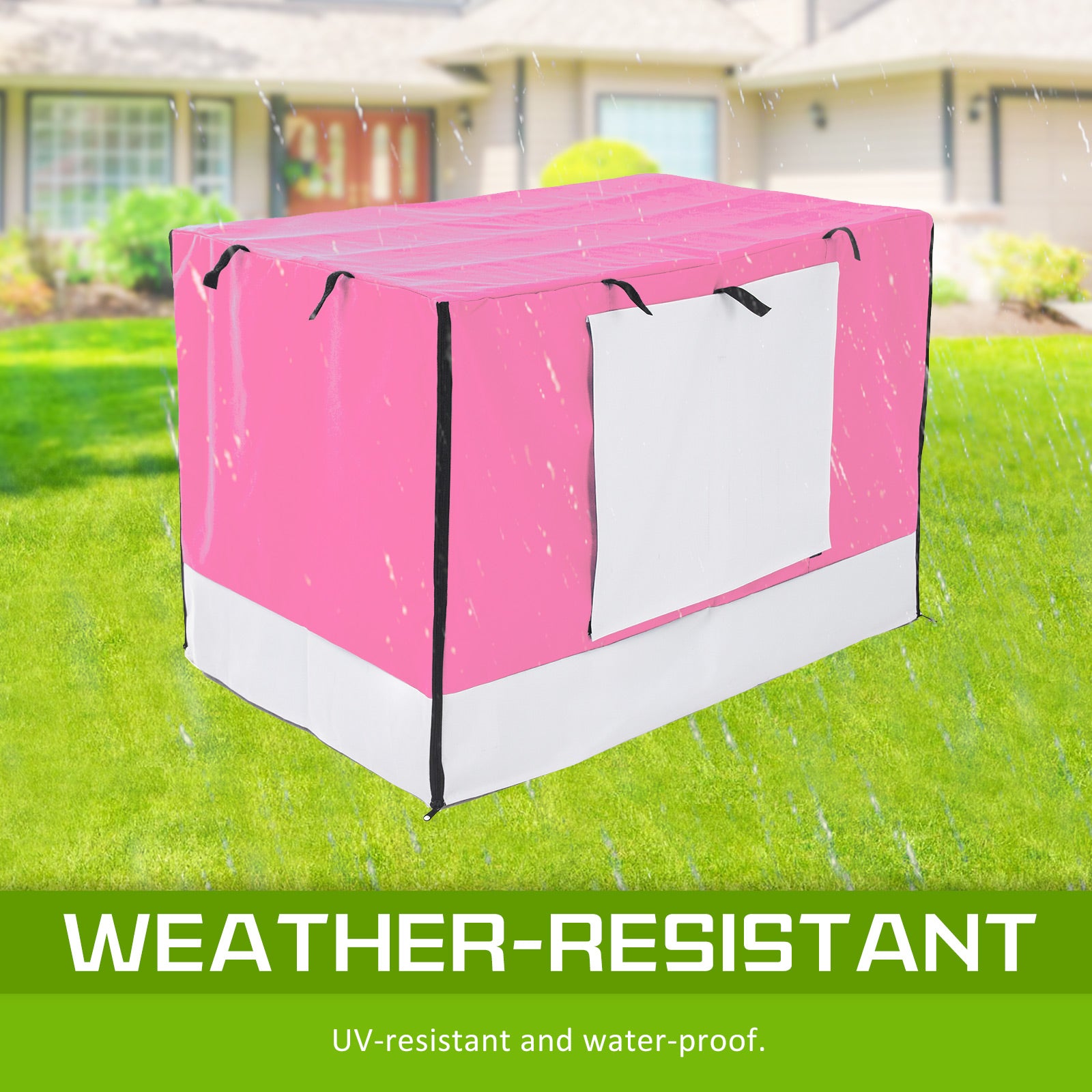 Wire Dog Cage Foldable Crate Kennel with Tray