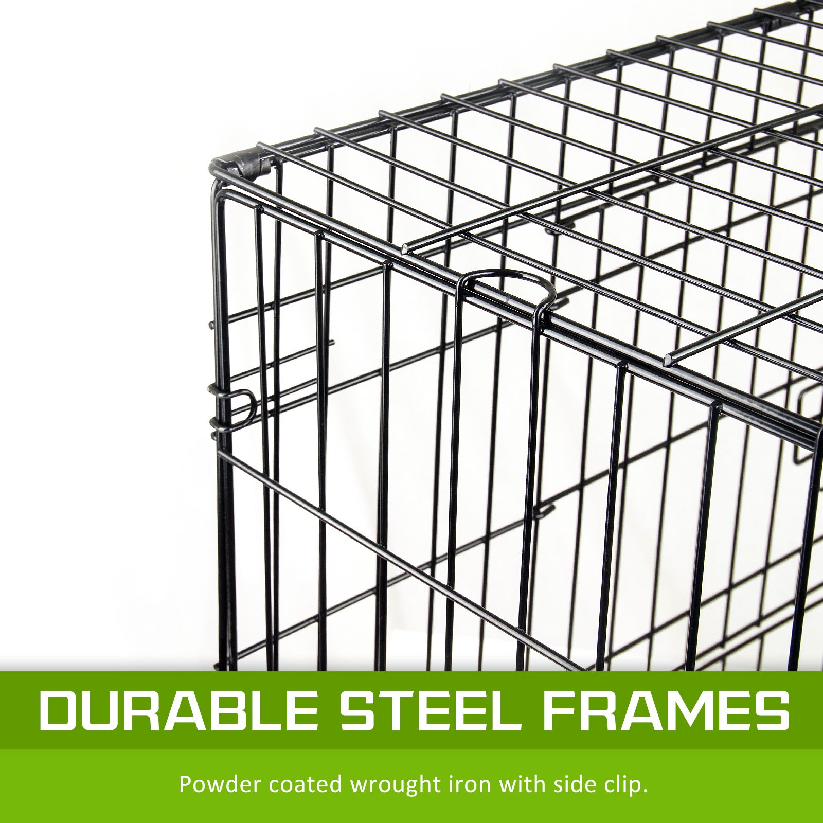 Wire Dog Cage Foldable Crate Kennel with Tray