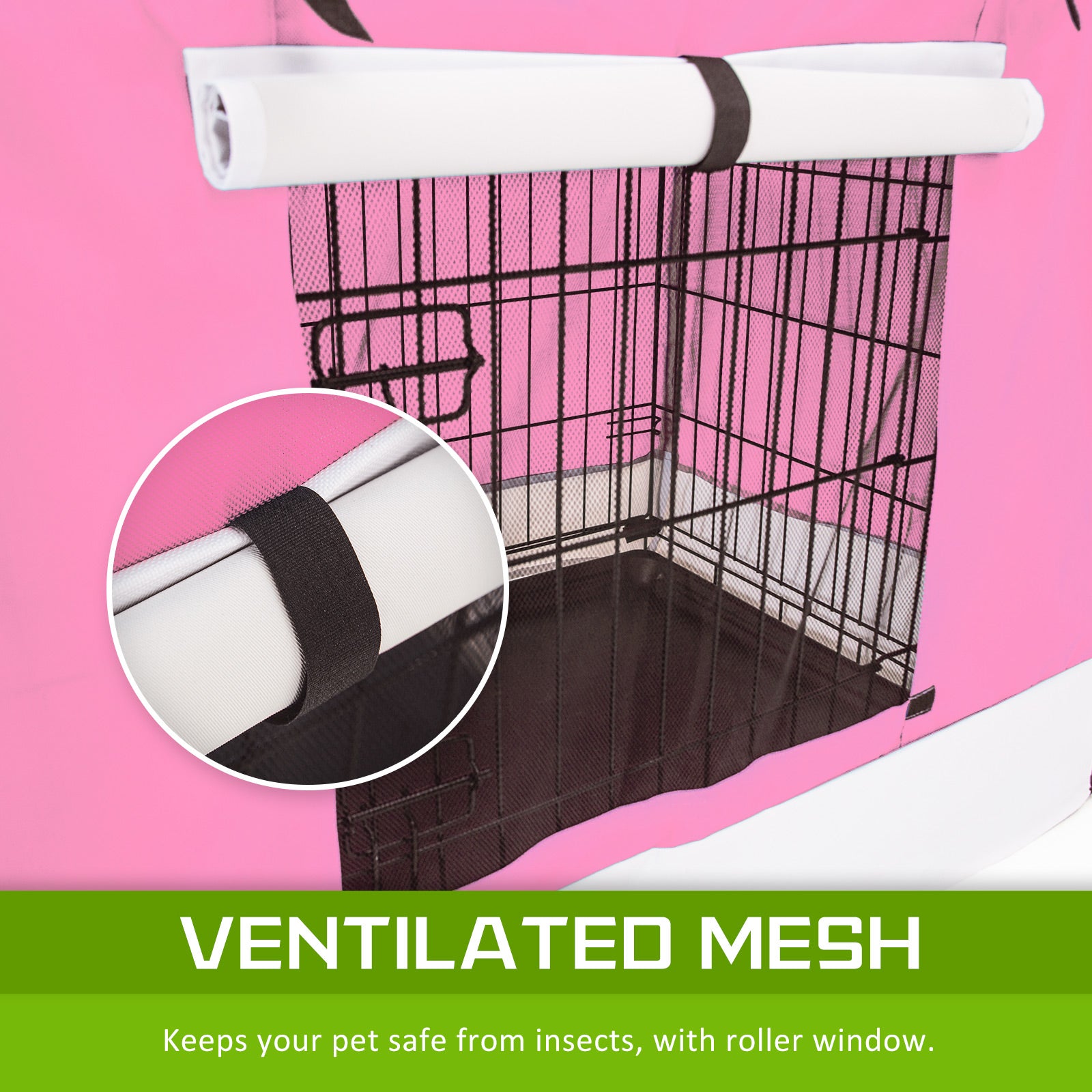 Wire Dog Cage Foldable Crate Kennel with Tray