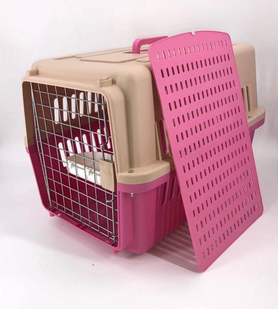 YES4PETS Dog Cat Crate Pet Carrier Rabbit Airline Cage With Tray And Bowl