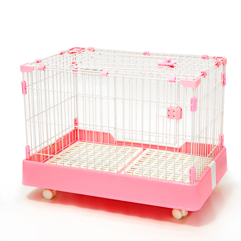 YES4PETS Large Pet Dog Cage Cat Rabbit Crate Kennel With Potty Pad And Wheel