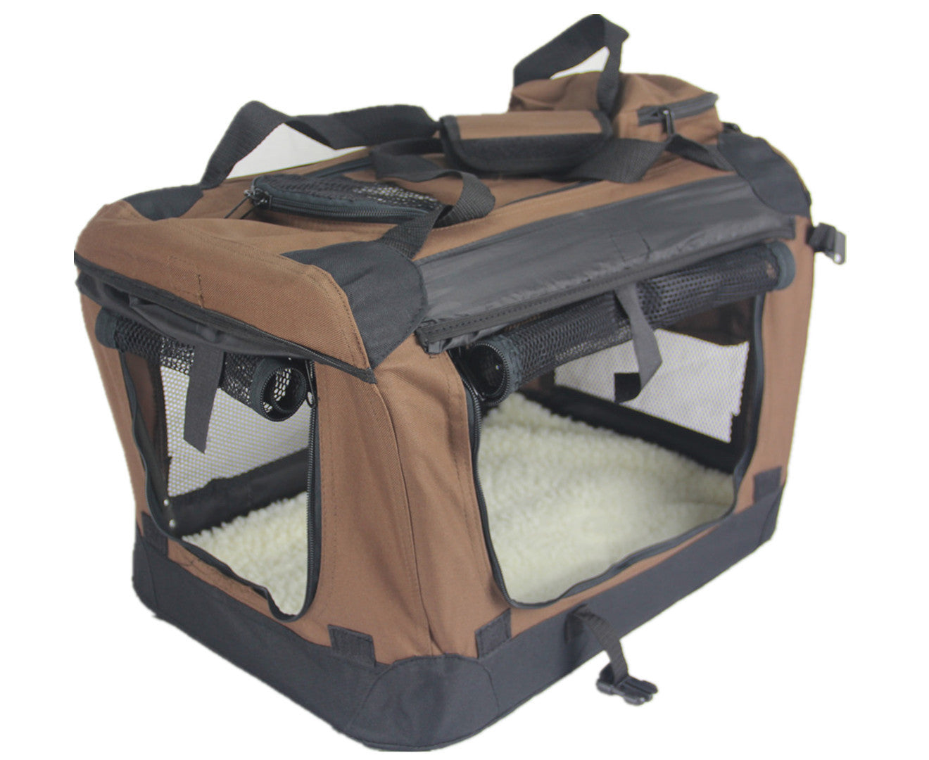 YES4PETS XL Foldable Soft Dog Puppy Cat Crate With Curtain
