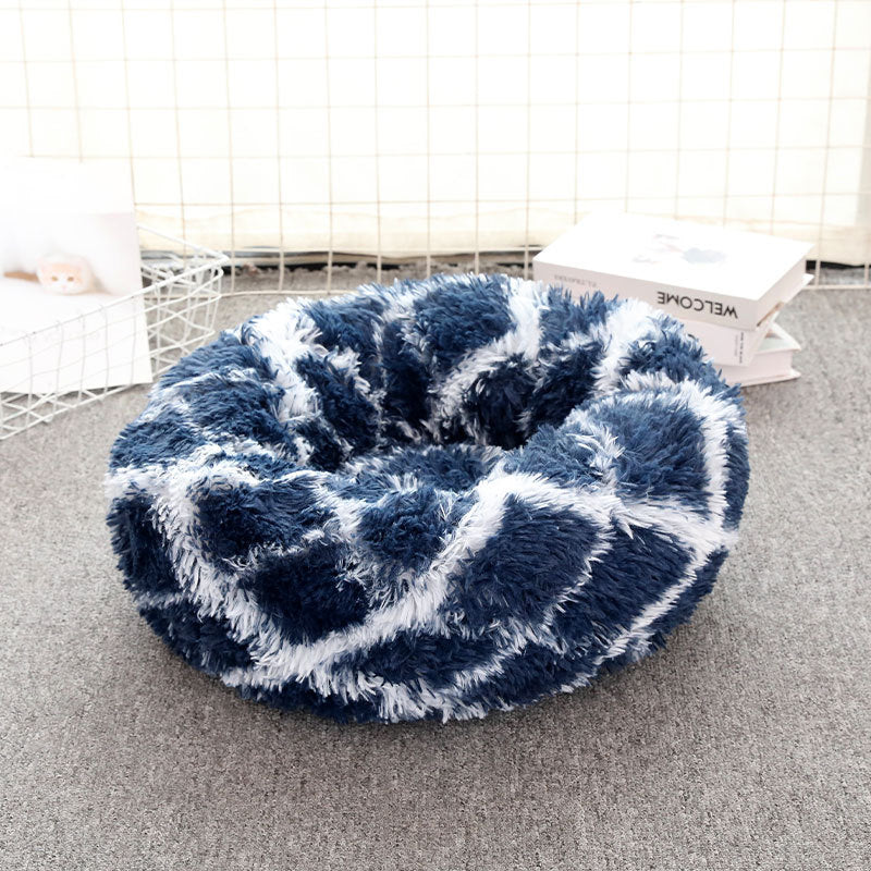 Cozy Round Pet Bed - Plush Cat & Dog Bed with Non-Slip Base, Machine Washable