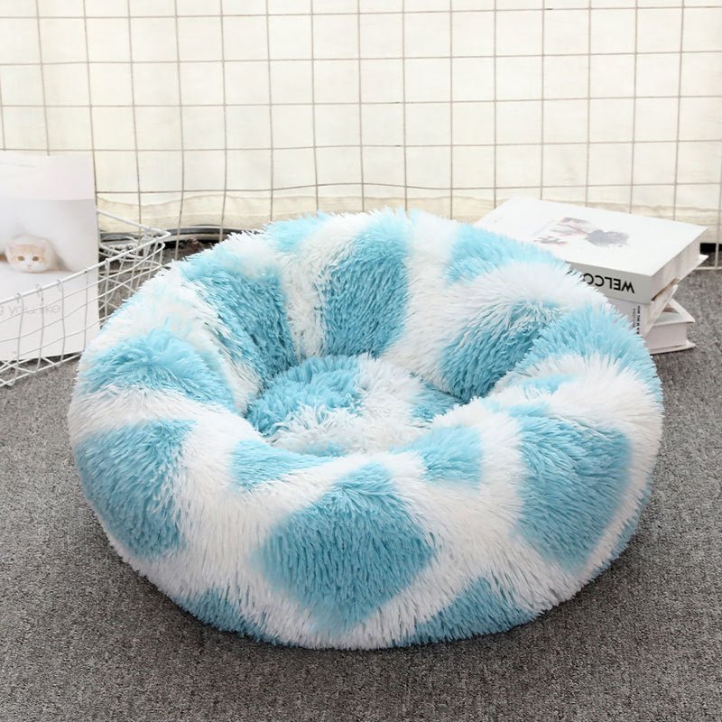 Cozy Round Pet Bed - Plush Cat & Dog Bed with Non-Slip Base, Machine Washable