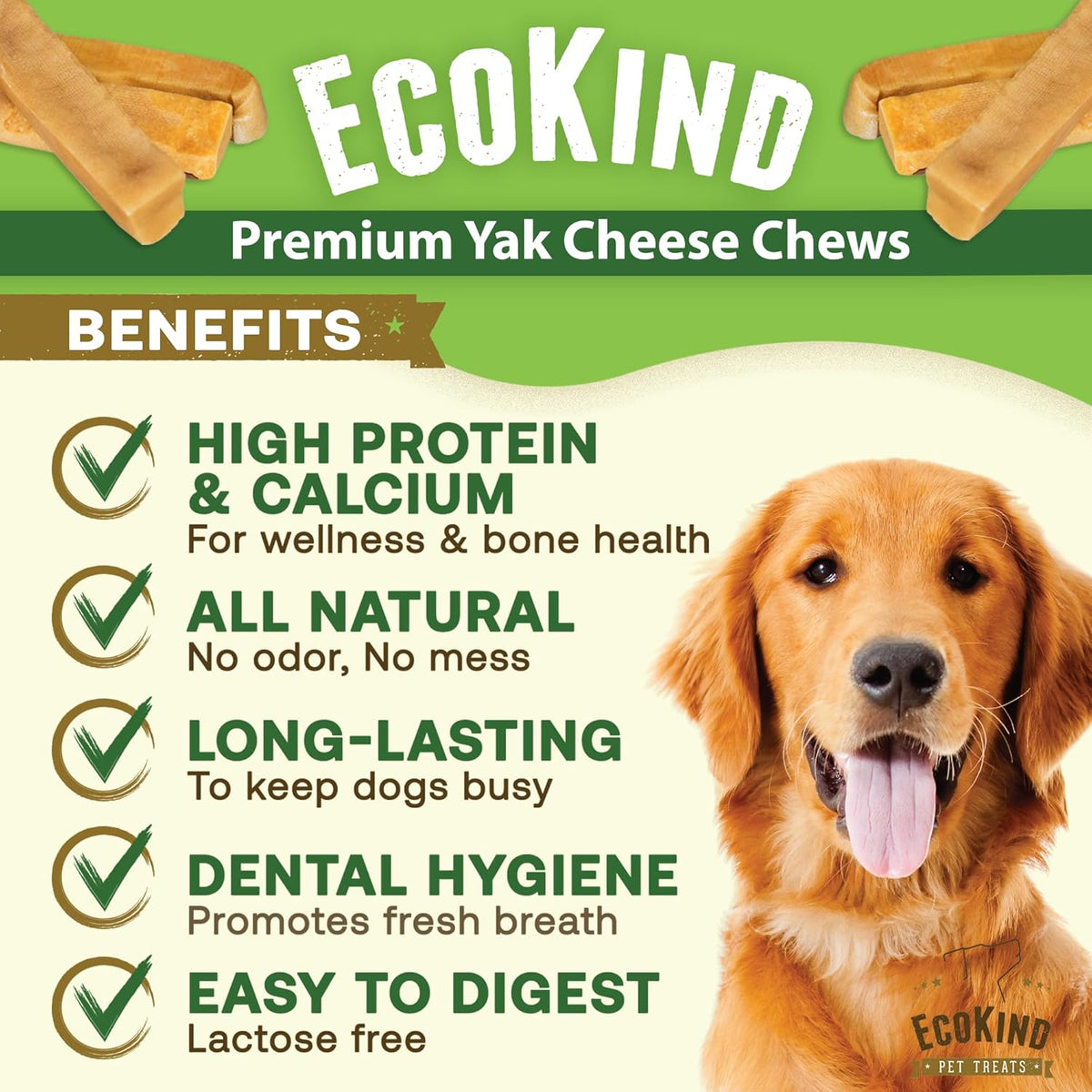Gold Yak Chews for Large Dogs – Premium Natural Dog Treat