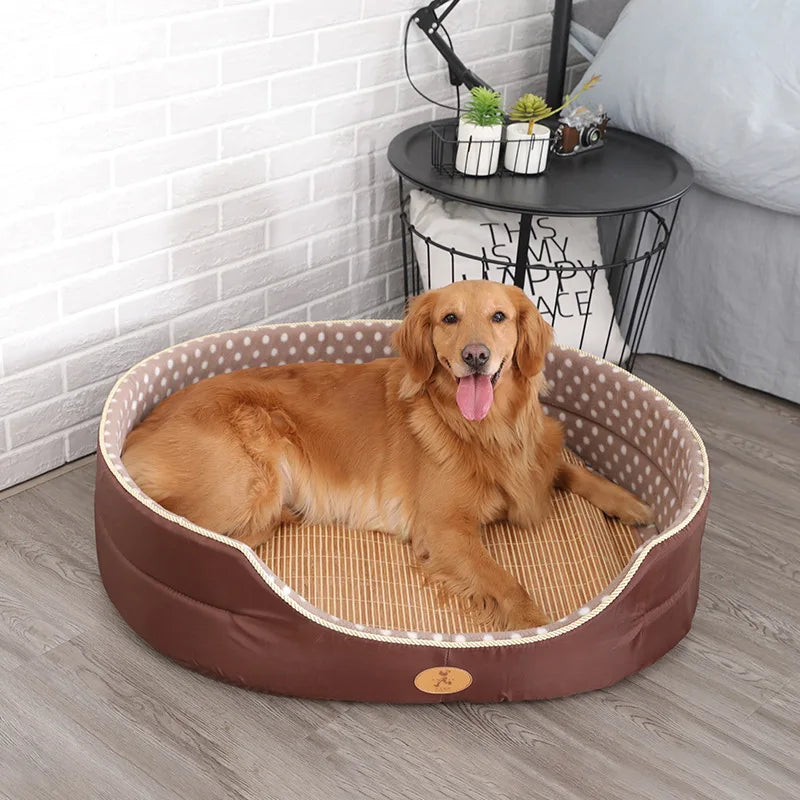 Polka Dot Dog Bed – Two-Sided Cozy 3D Kennel Sofa for Small & Medium Dogs